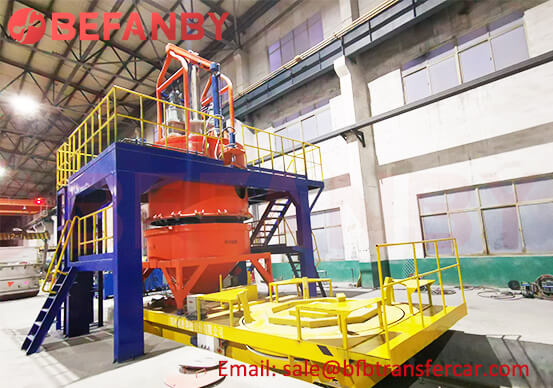 Customized 50 Tons Rail Power Transfer Cart For Ladle Cleaning