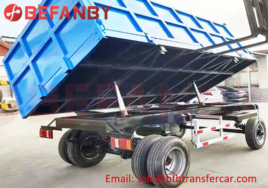 20MT Heavy Duty Self Dumping Flatbed Tow Trailer For Prefab Transfer