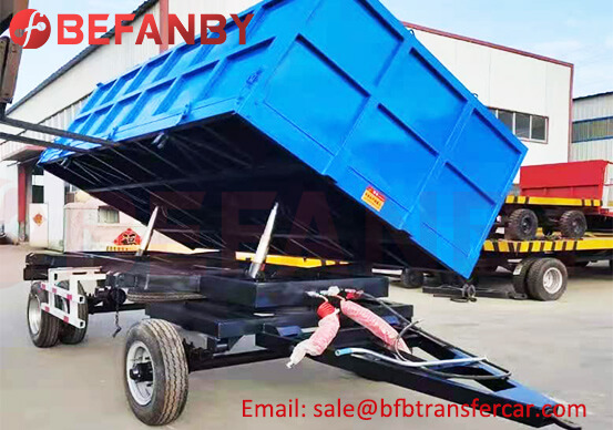 20MT Heavy Duty Self Dumping Flatbed Tow Trailer For Prefab Transfer