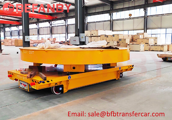 20T Battery Operated Load Transfer Trolley Rail Turntable 25 Tons