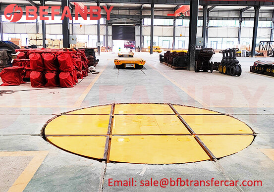 20T Battery Operated Load Transfer Trolleys Rail Turntable 25 Tons