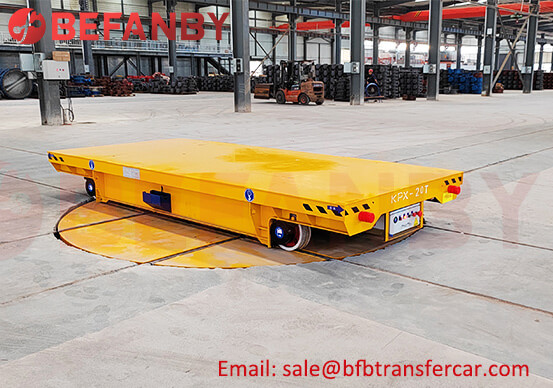 20T Battery Operated Load Transfer Trolley Rail Turntables 25 Tons