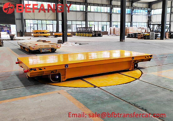 20T Battery Operated Load Transfer Trolley Rail Turntable 25 Tons