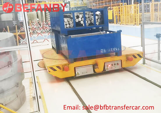 Customized Rail Turntable Electric Cart 15Ton For Pipe Handling