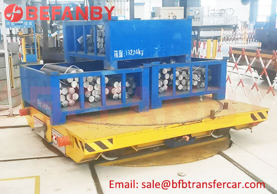 Customized Rail Turntable Electric Cart 15Ton For Pipe Handling