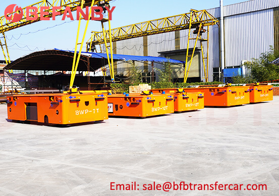 Remote Controlled Trackless Platform Trolley For Roller Handling