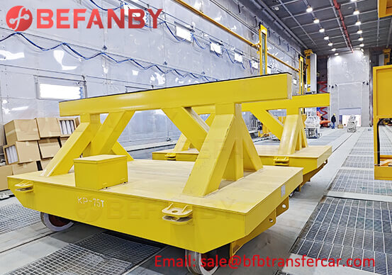 6 Sets 75T Sand Blasting Room Rail Trolley For Crane Transfer