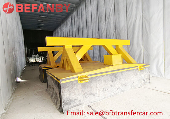 6 Sets 75T Sand Blasting Room Rail Trolley For Crane Transfer