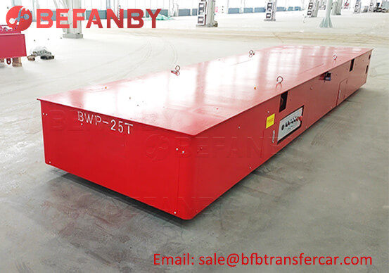 25T Battery Driven Flat Deck Trackless Transfer Cart For Assembly Line