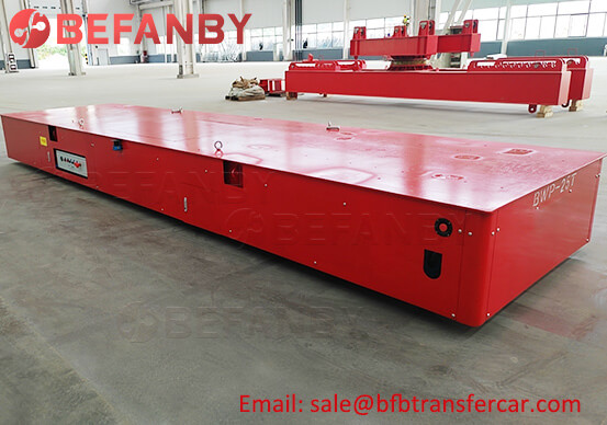 25T Battery Driven Flat Deck Trackless Transfer Cart For Assembly Line