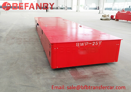 25T Battery Driven Flat Deck Trackless Transfer Cart For Assembly Line