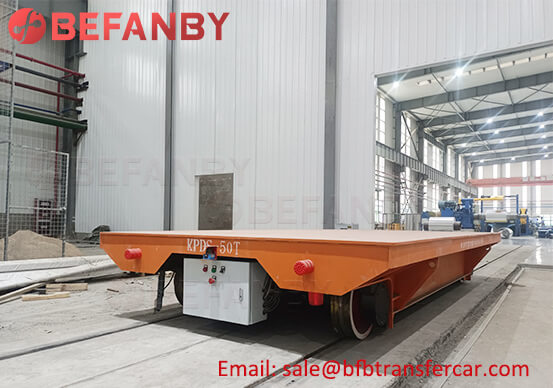 Workshop 50 Ton Rail Transfer Cart Coil Trolleys Project