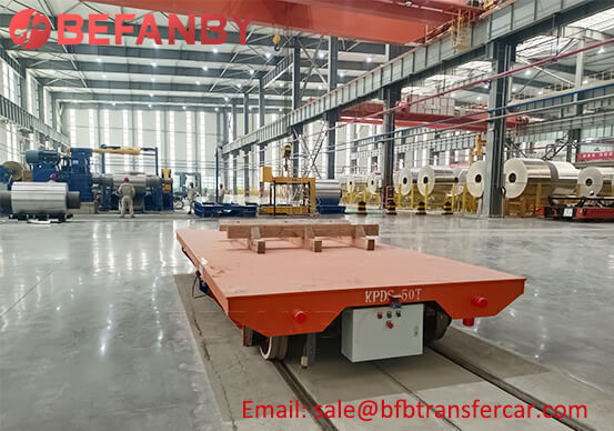 Workshop 50 Ton Rail Transfer Cart Coil Trolleys Project