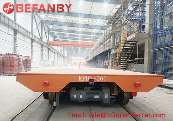 Workshop 50 Ton Rail Transfer Cart Coil Trolleys Project