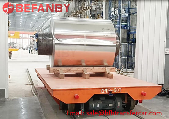 Workshop 50 Ton Rail Transfer Cart Coil Trolleys Project