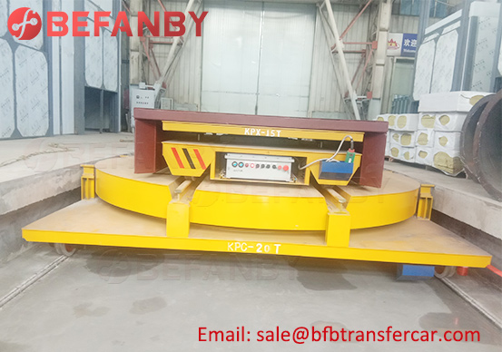 5 Sets Anti-Explosion 20T Turntable Ferry Rail Transfer Cart For Coating Line
