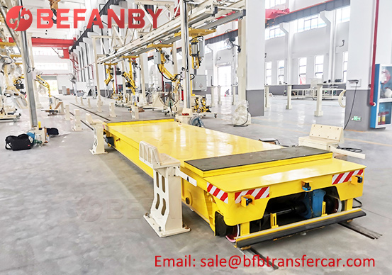 22T Battery Power Rail Lifting Transfer Car For Manufacturing Line