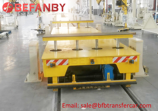 22T Battery Power Rail Lifting Transfer Carts For Manufacturing Line