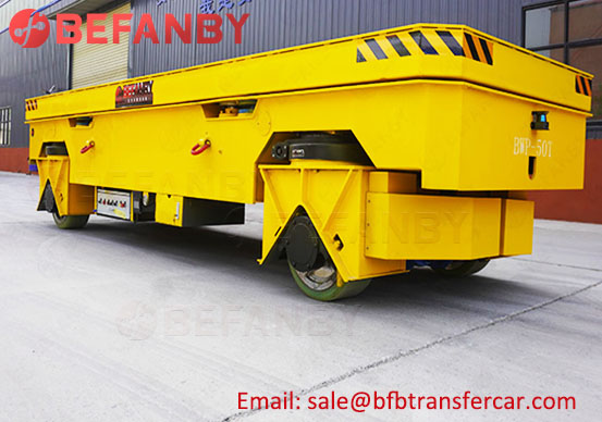 turning steerable electric cart,factory 50t transfer trolley